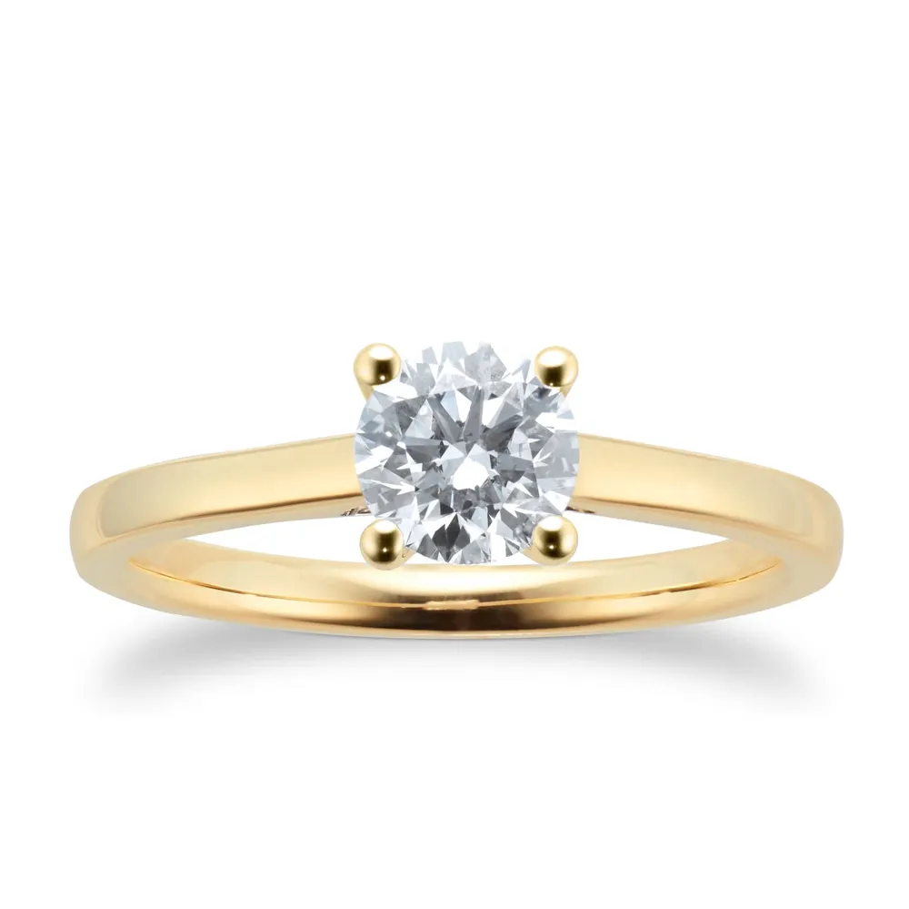 18ct Yellow Gold 0.70cttw Diamond Solitaire Engagement Ring