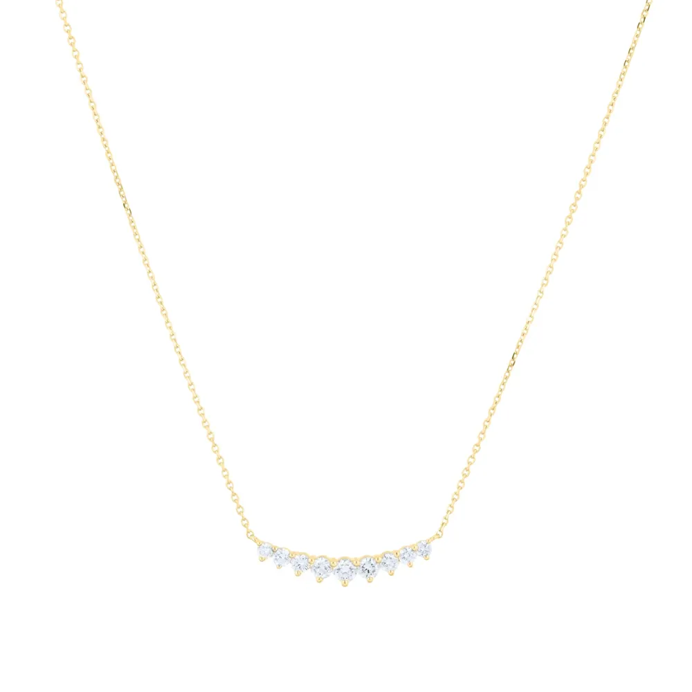 18ct Yellow Gold 0.70cttw Graduated Diamond Smile Necklace