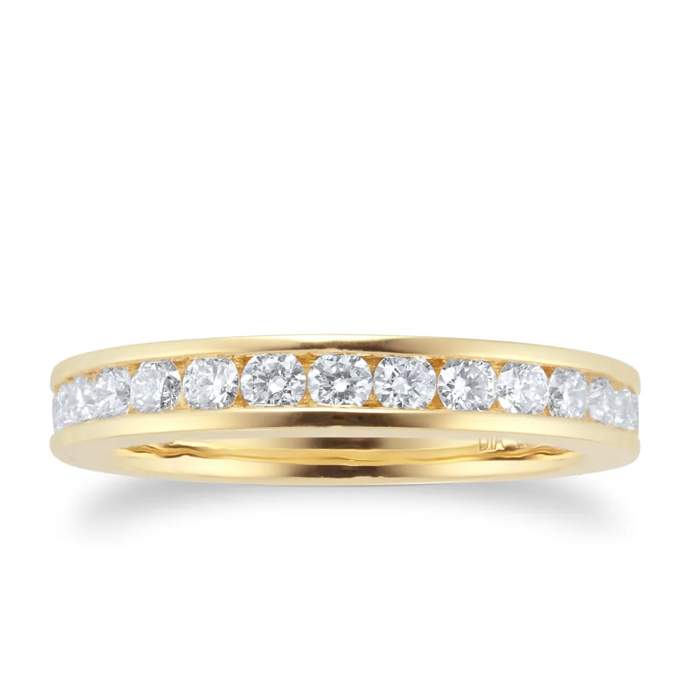 18ct Yellow Gold 1.00ct Diamond Channel Eternity Ring