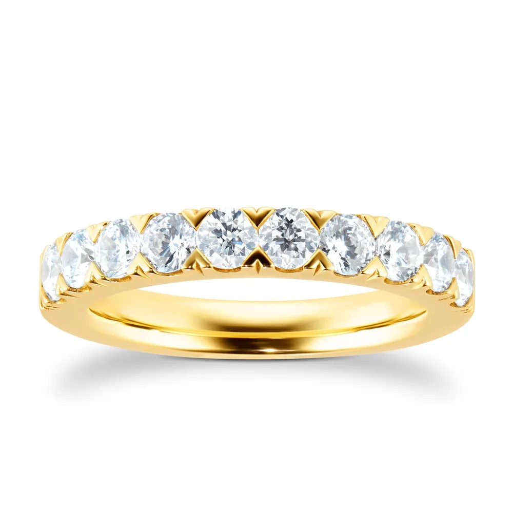 18ct Yellow Gold 1.00cttw Brilliant Cut Claw Set Diamond Eternity Ring