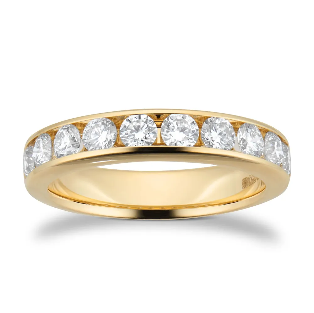 18ct Yellow Gold 1.00cttw Brilliant Cut Diamond Channel Set Eternity Ring
