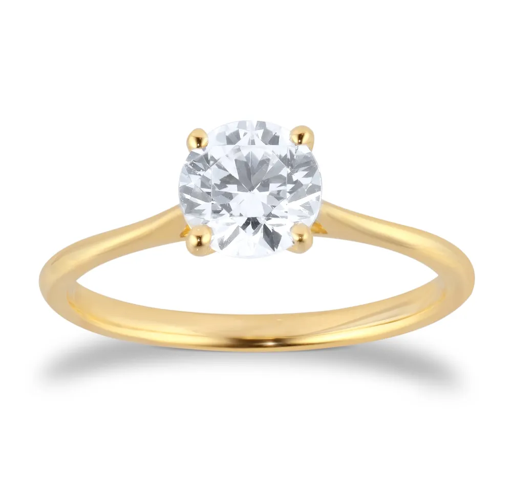 18ct Yellow Gold 1.00cttw Brilliant Cut Diamond Solitaire Engagement Ring