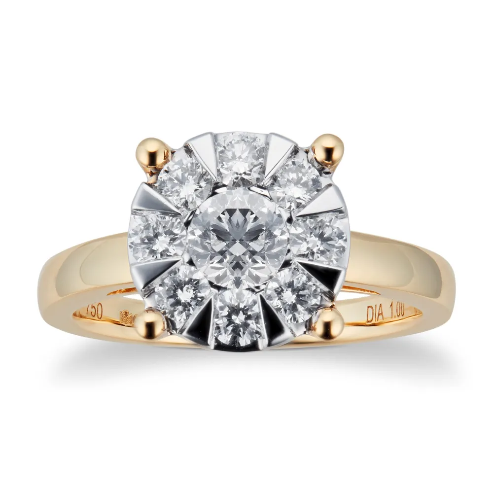 18ct Yellow Gold 1.00cttw Diamond Multistore Ring