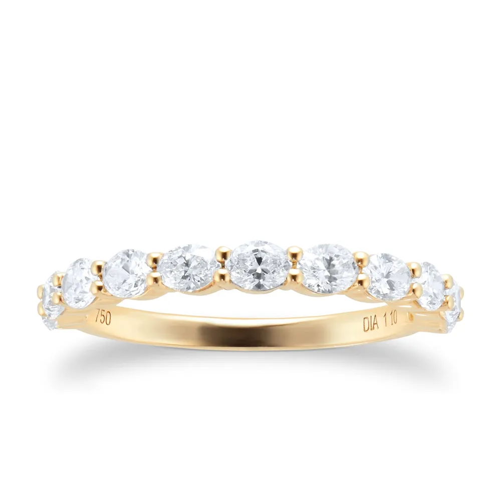 18ct Yellow Gold 1.10cttw Oval Stacker Eternity Ring