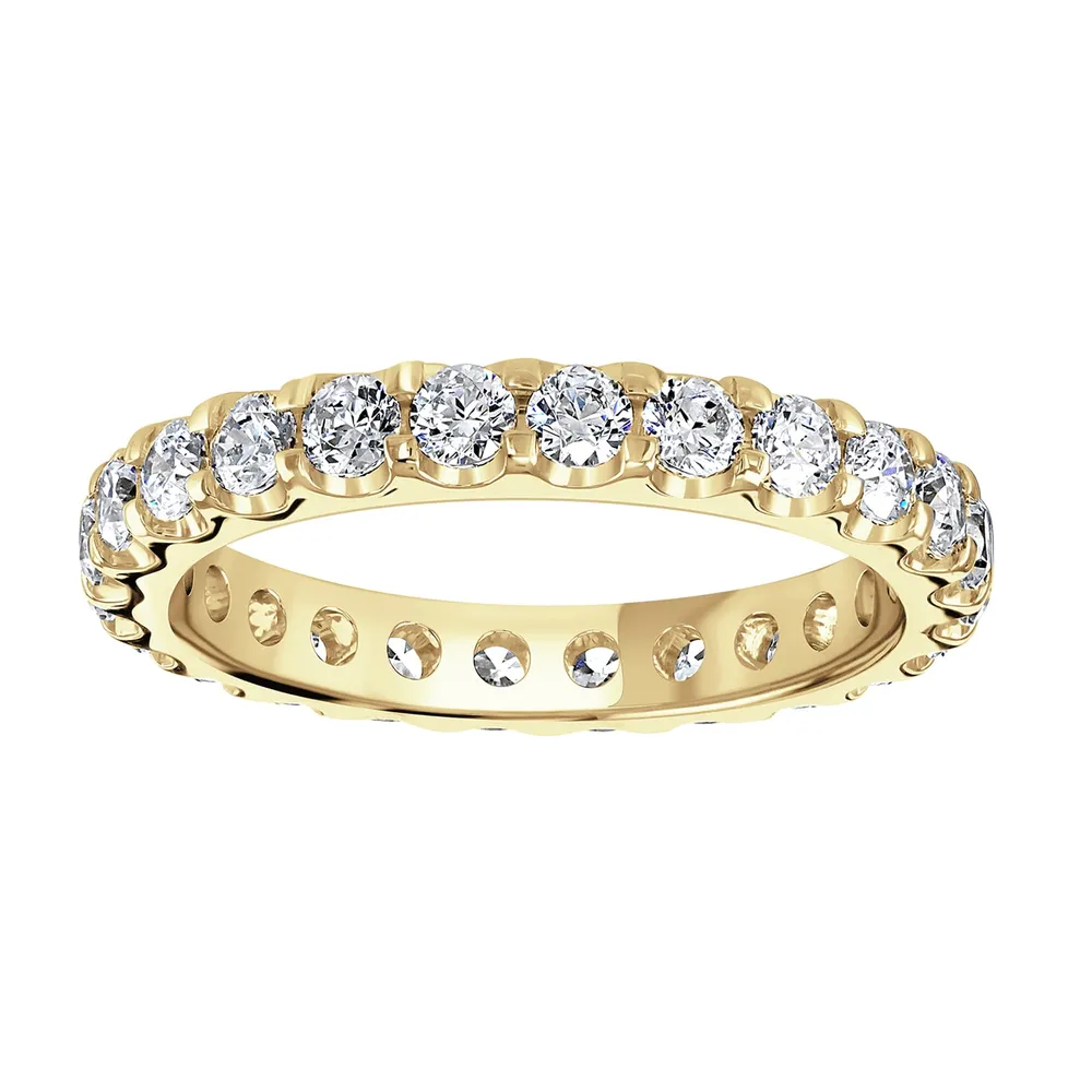 18ct Yellow Gold 1.50cttw Brilliant Cut Claw Set Diamond Full Eternity Ring