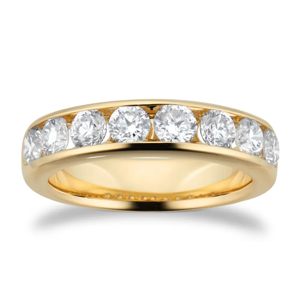 18ct Yellow Gold 1.50cttw Brilliant Cut Diamond Channel Set Eternity Ring