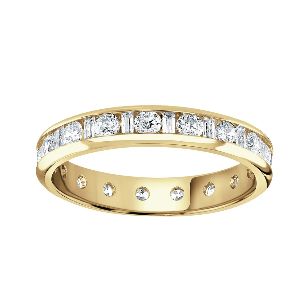 18ct Yellow Gold 1.50cttw Channel Set Dot Dash Diamond Full Eternity Ring