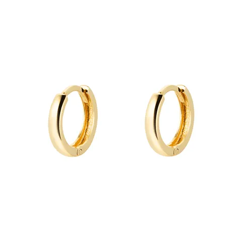Goldsmiths 18ct Yellow Gold 11mm Huggie Hoop Earrings