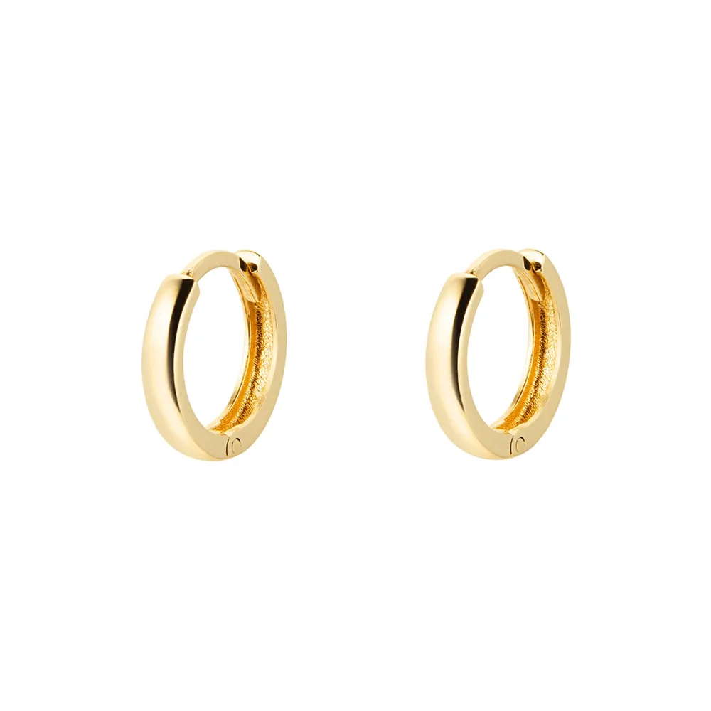 18ct Yellow Gold 11mm Huggie Hoop Earrings