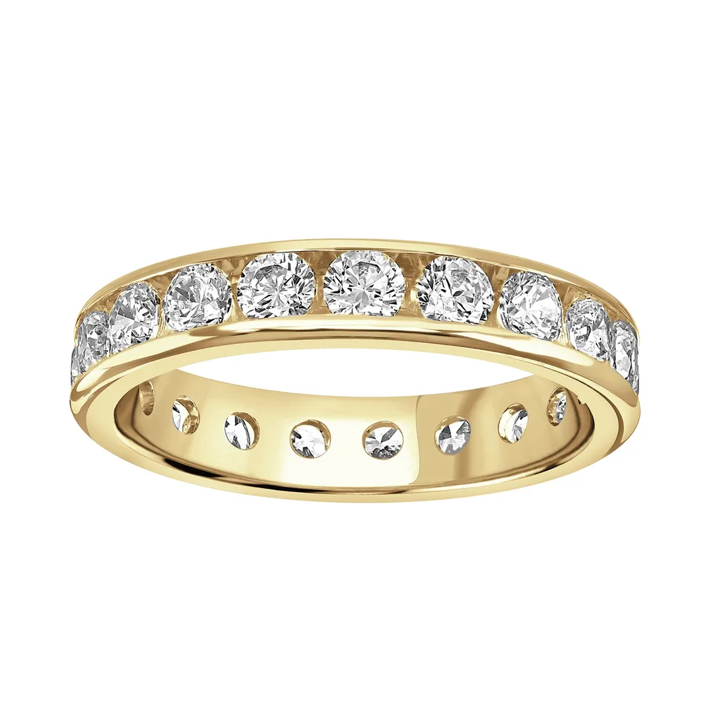 18ct Yellow Gold 2.00cttw Brilliant Cut Channel Set Diamond Full Eternity Ring