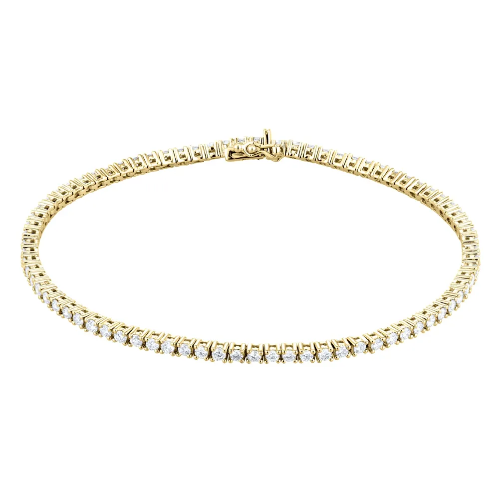 18ct Yellow Gold 2.00cttw Diamond Line Bracelet