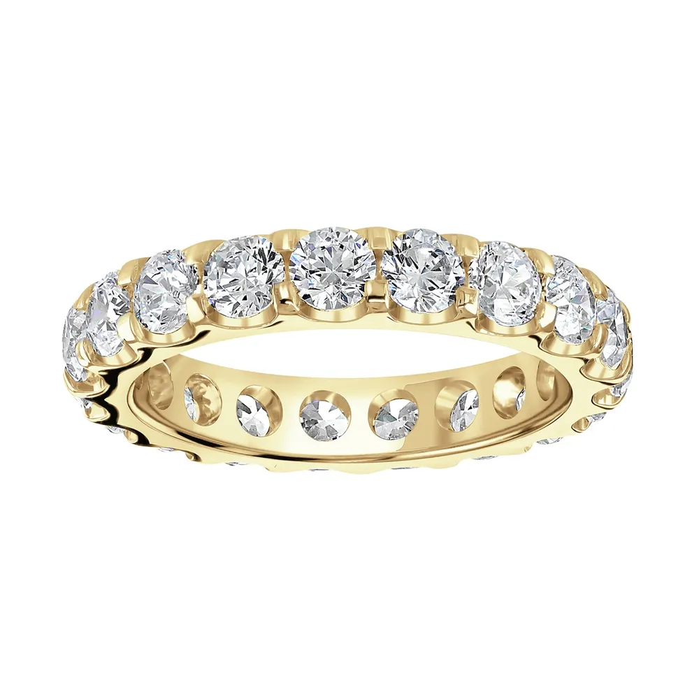 18ct Yellow Gold 2.80cttw Brilliant Cut Claw Set Diamond Full Eternity Ring