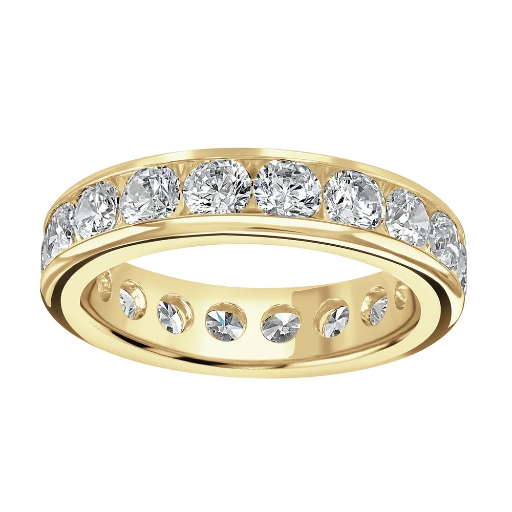 18ct Yellow Gold 3.14cttw Brilliant Cut Channel Set Diamond Full Eternity Ring