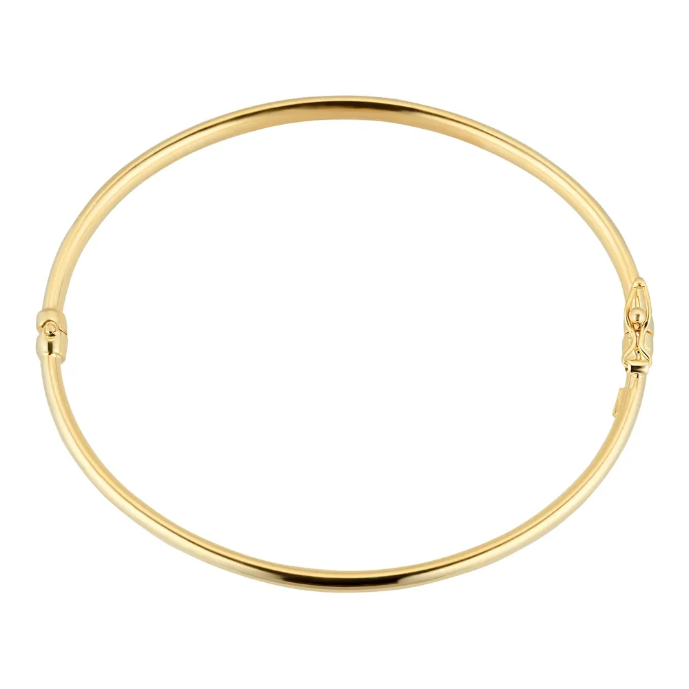 18ct Yellow Gold 4mm Hollow Oval Tube Bangle