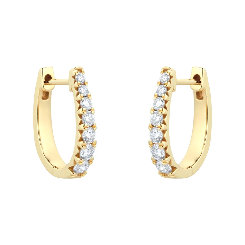 18ct Yellow Gold Diamond Graduated Hoop Earrings