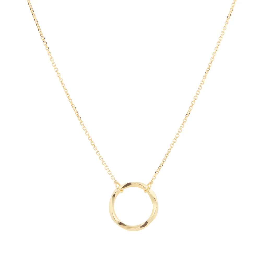 18ct Yellow Gold Fluid Circle Pendant