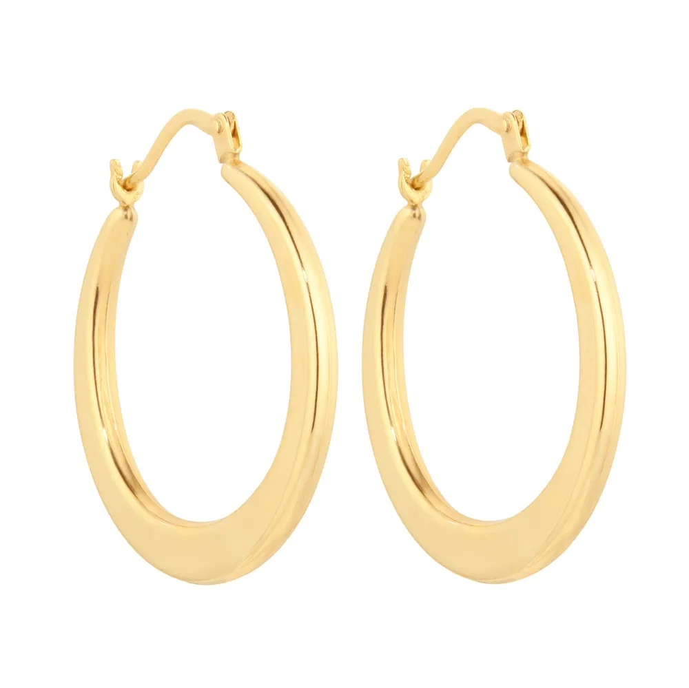 18ct Yellow Gold Graduated Creole Hoop Earrings