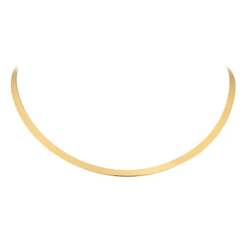 Goldsmiths 18ct Yellow Gold Plated Sterling Silver Slim Herringbone Chain Necklace