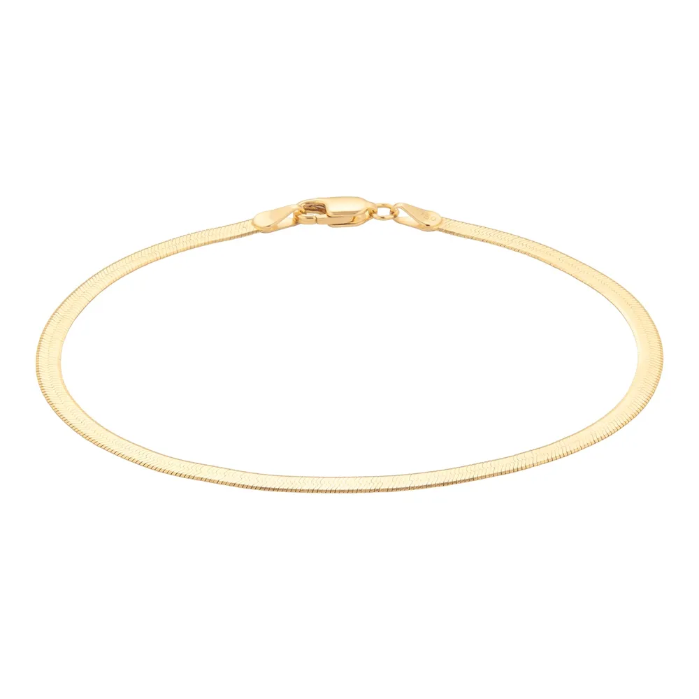 18ct Yellow Gold Thin Herringbone Bracelet