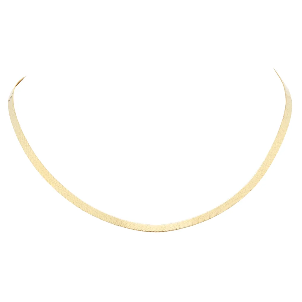 18ct Yellow Gold Thin Herringbone Hollow Chain