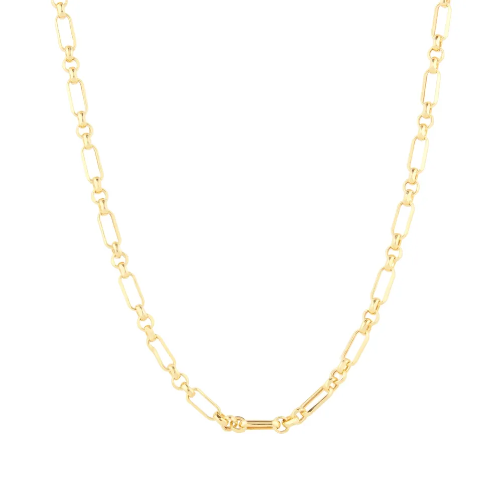 18ct Yellow Gold Thin Mix Belcher Chain