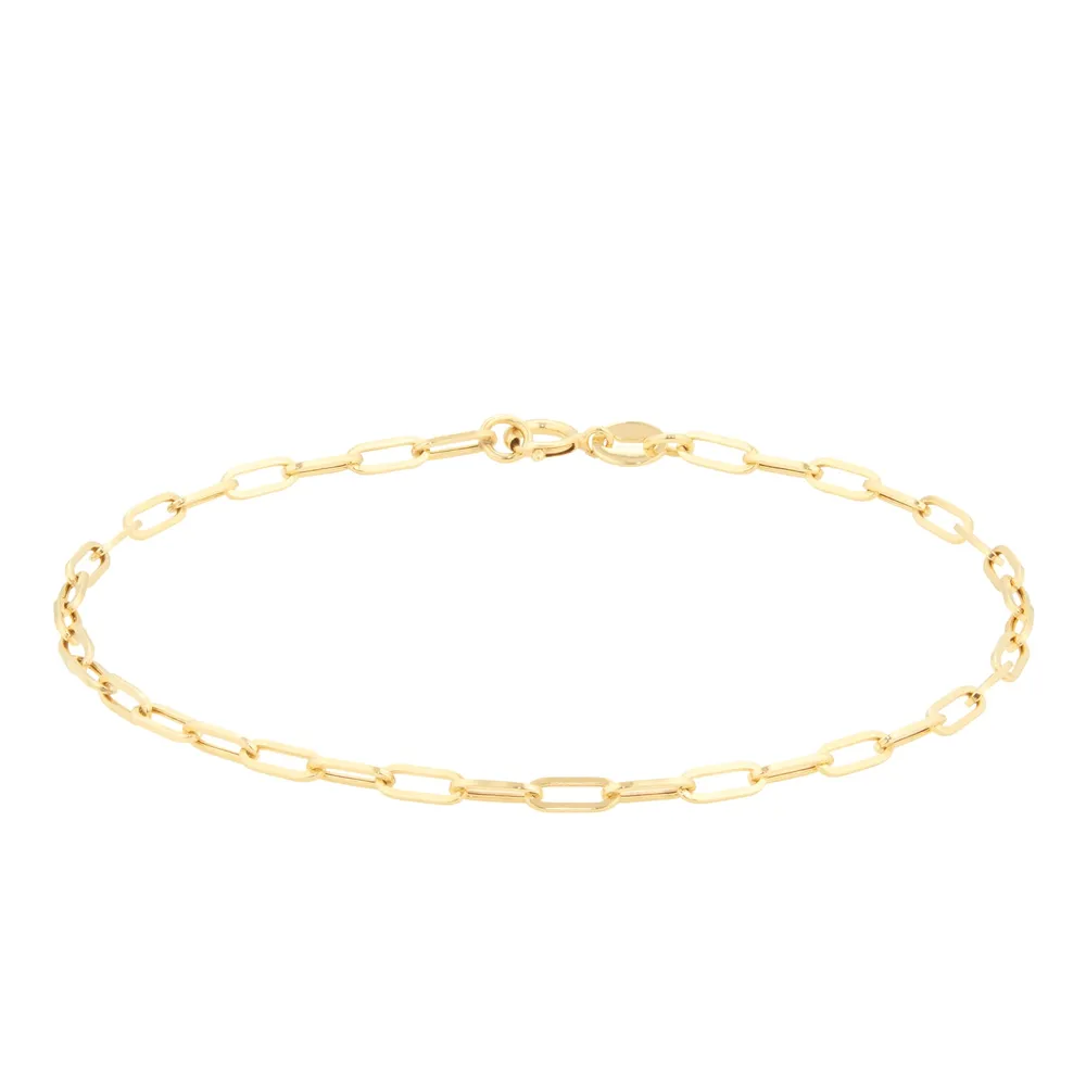 18ct Yellow Gold Thin Paperlink Bracelet