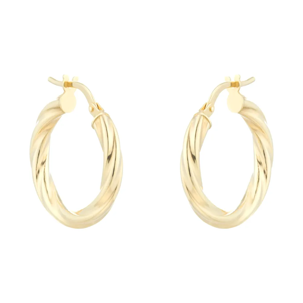 18ct Yellow Gold Twisted Creole Earrings