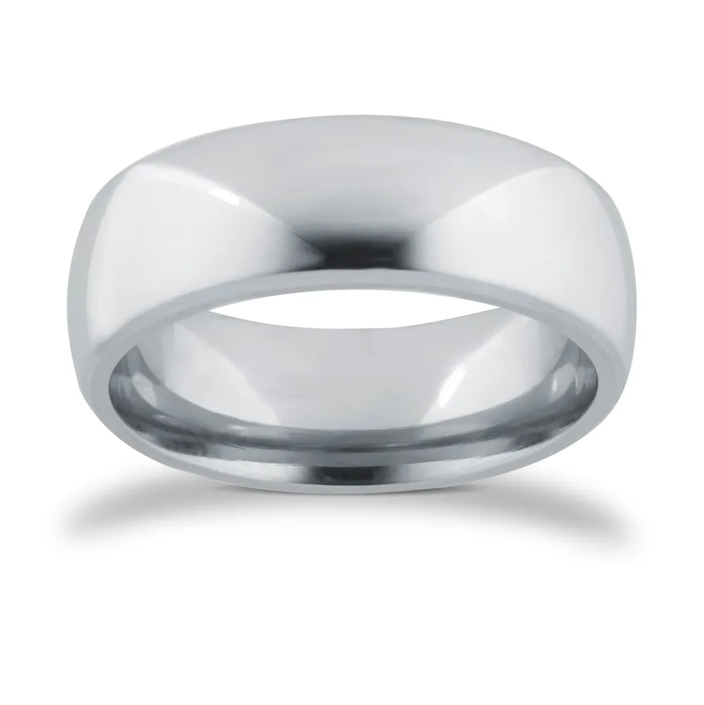 7mm Gents Plain Band Ring In Titanium