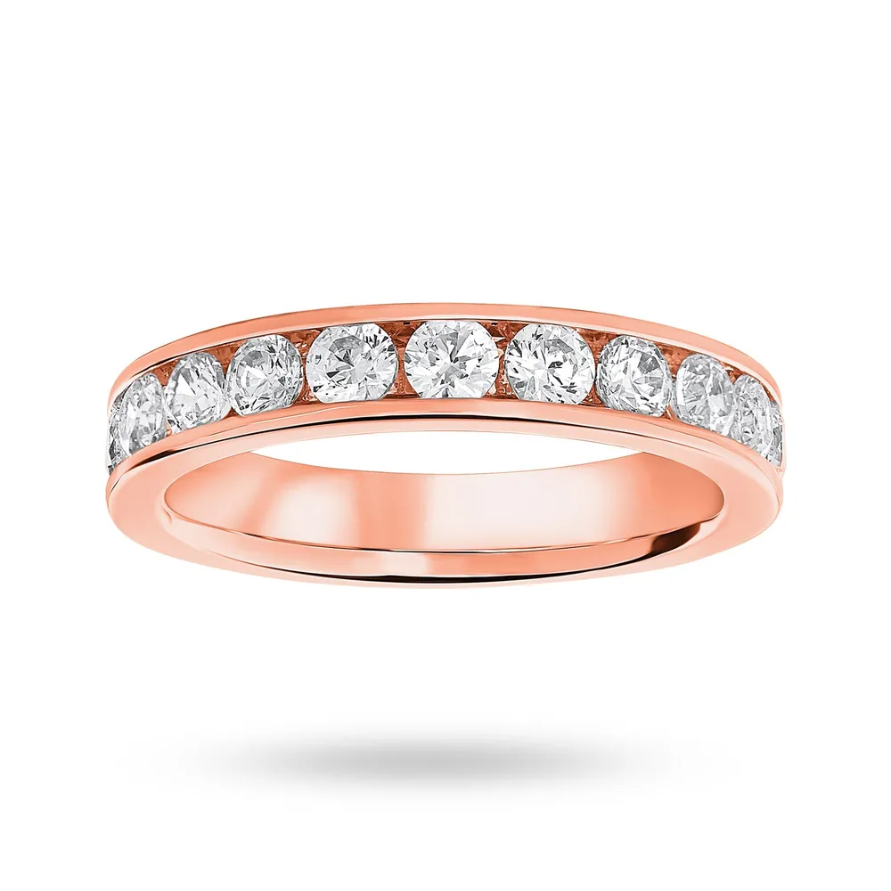 9 Carat Rose Gold 1.00 Carat Brilliant Cut Half Eternity Ring