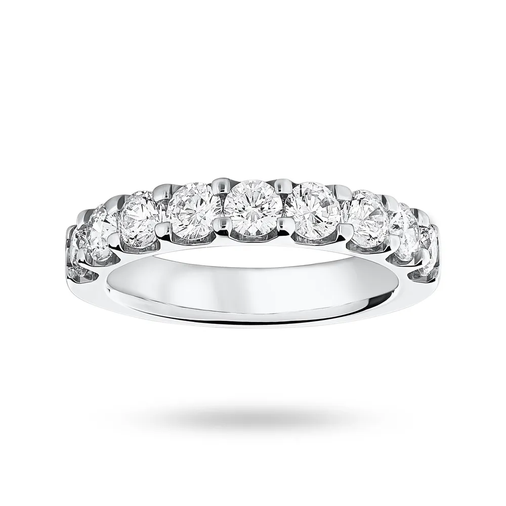 9 Carat White Gold 1.45 Carat Brilliant Cut Half Eternity