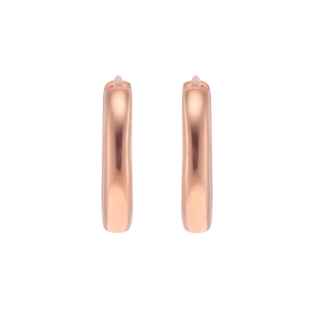 9ct Rose Gold 11mm Huggie Earrings