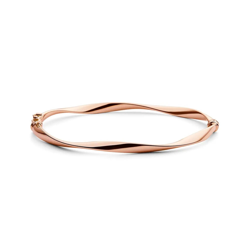 9ct Rose Gold Wave Bangle