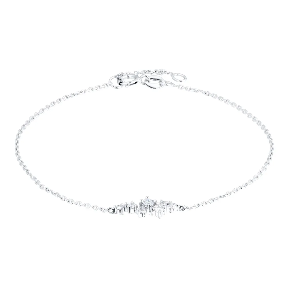 9ct White Gold 0.15ct Diamond Scatter Bracelet