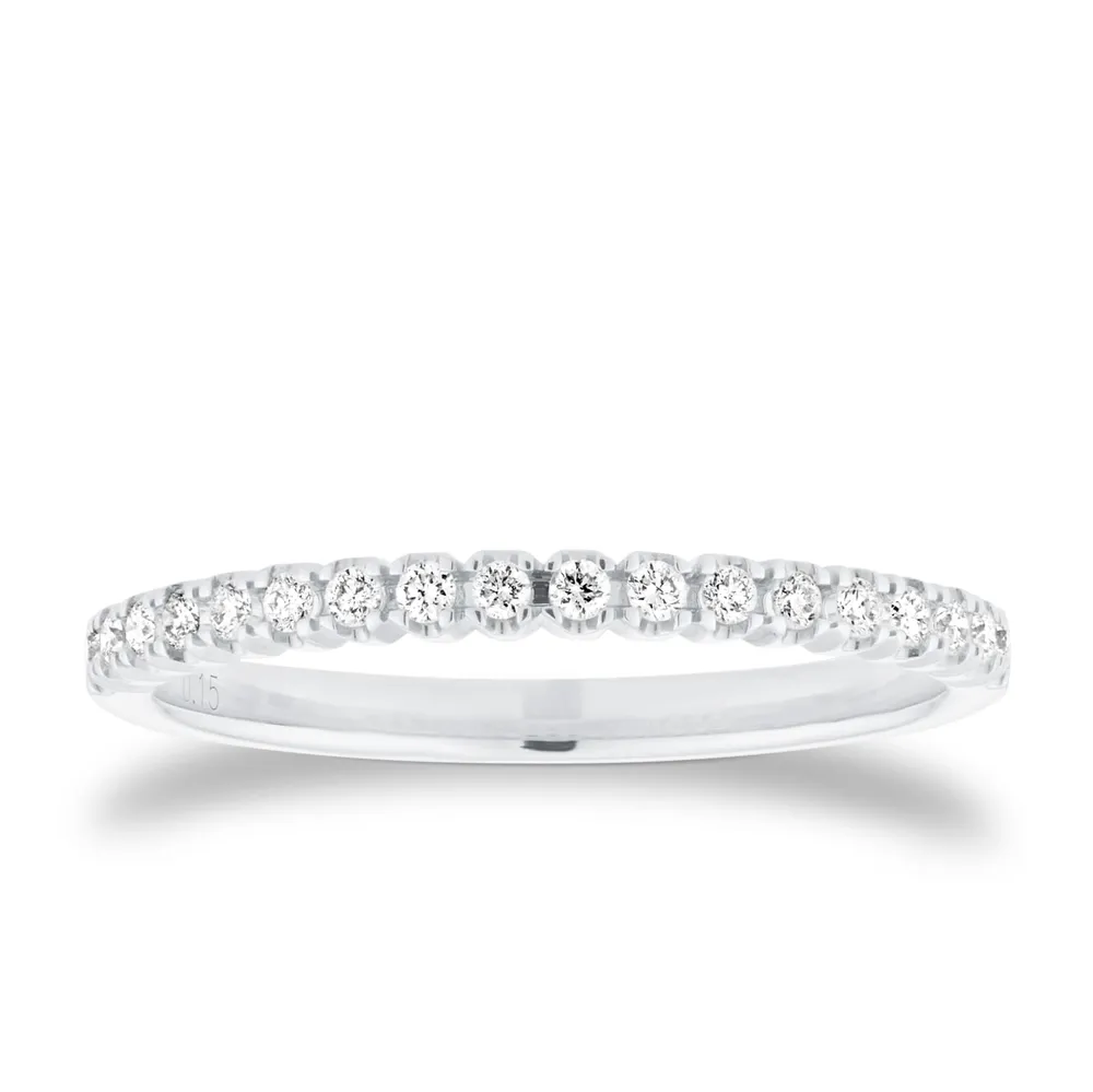 9ct White Gold 0.15cttw Diamond Stacker Eternity Ring