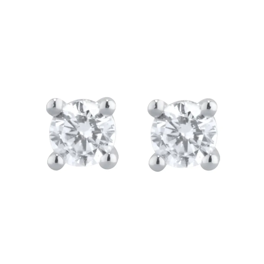 9ct White Gold 0.15cttw Diamond Stud Earrings