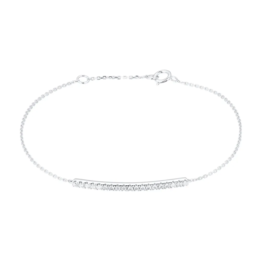 9ct White Gold 0.20cttw Diamond Bar Bracelet