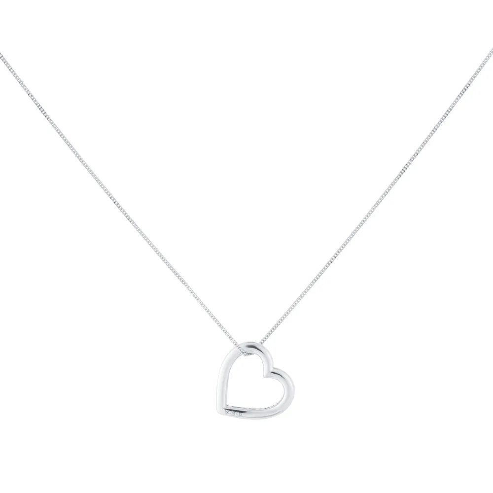 9ct White Gold 0.25ct Diamond Heart Pendant