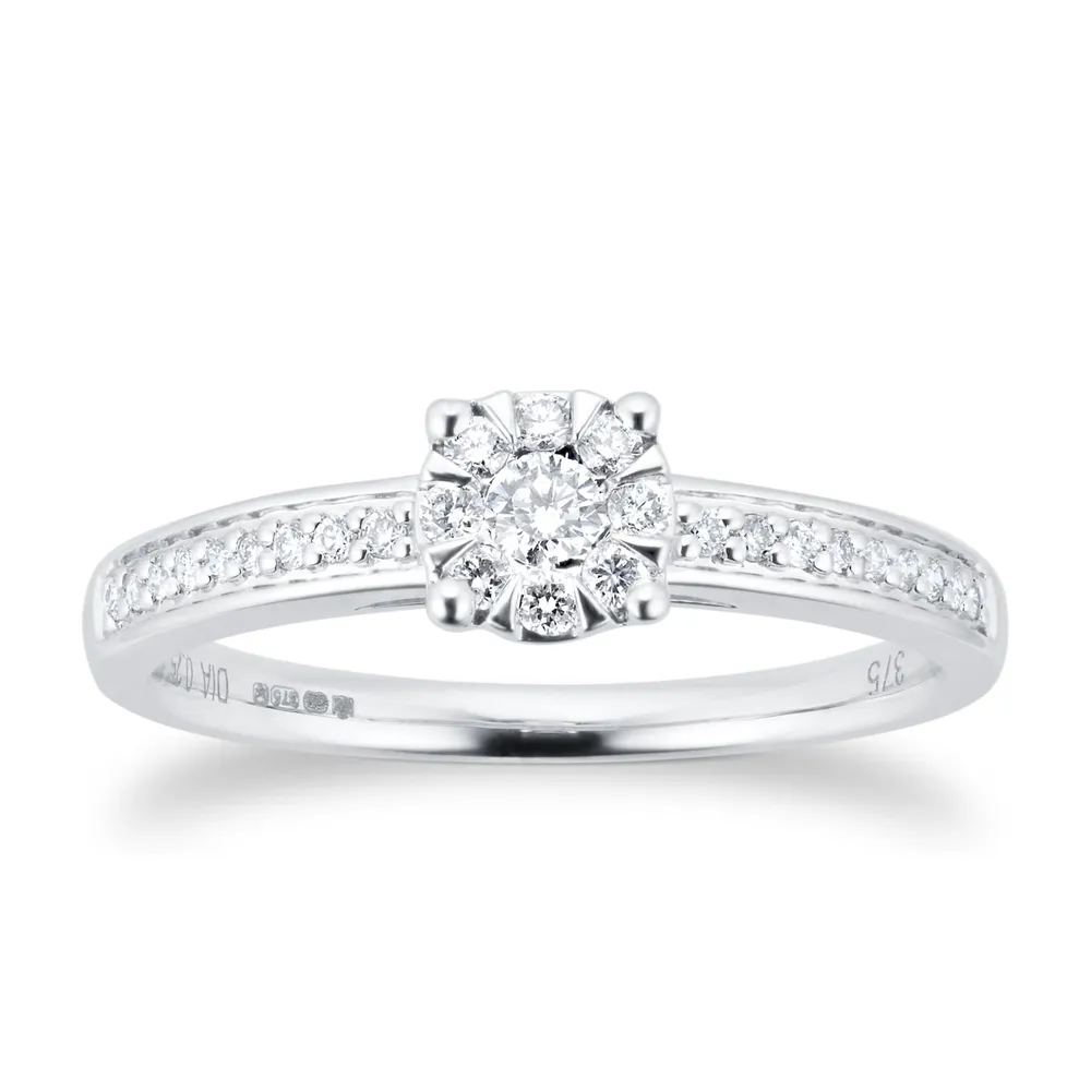 9ct White Gold 0.25cttw Diamond Multistore Ring