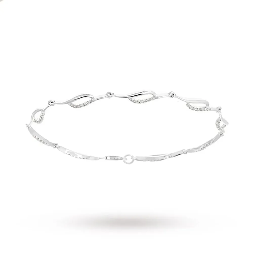 9ct White Gold 0.33ct Diamond Bracelet