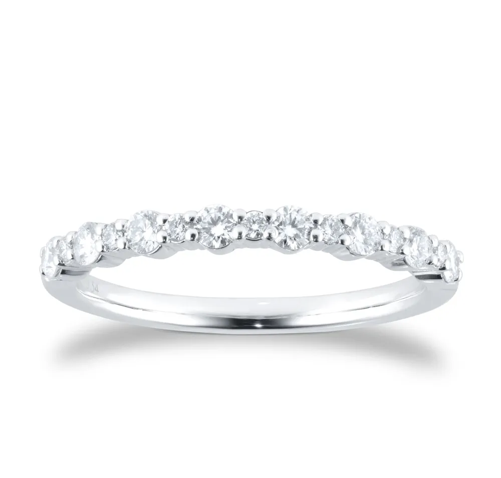 9ct White Gold 0.34cttw Brilliant Cut Diamond Half Eternity Ring