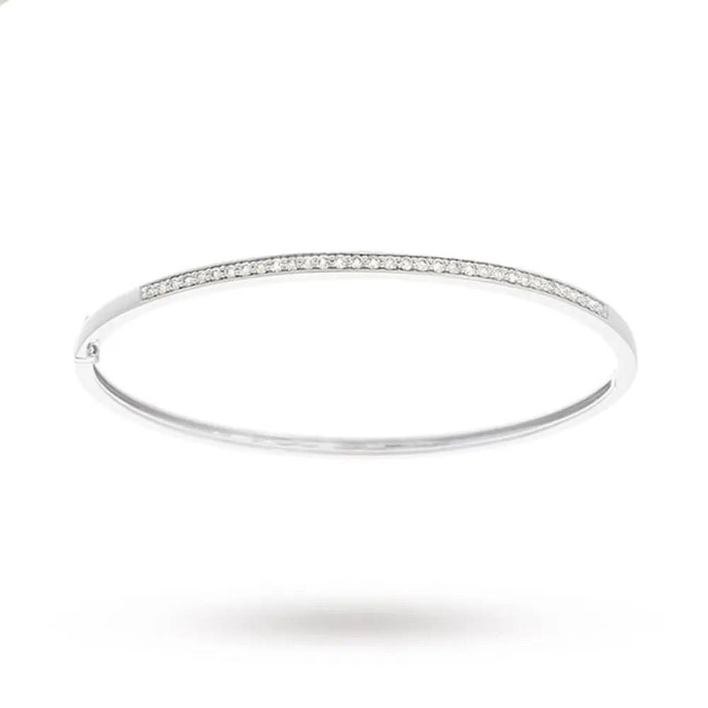 9ct White Gold 0.50ct Diamond Bangle