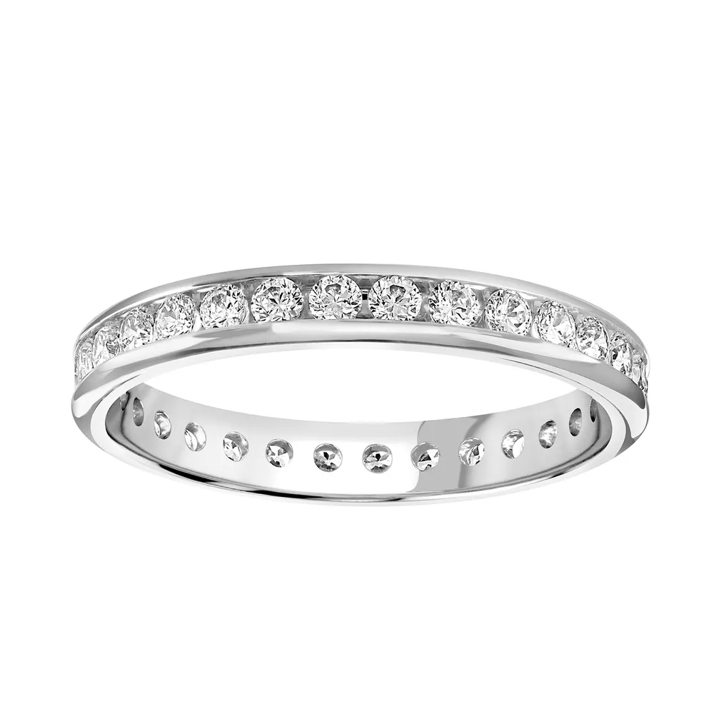 9ct White Gold 0.50cttw Brilliant Cut Channel Set Diamond Full Eternity Ring