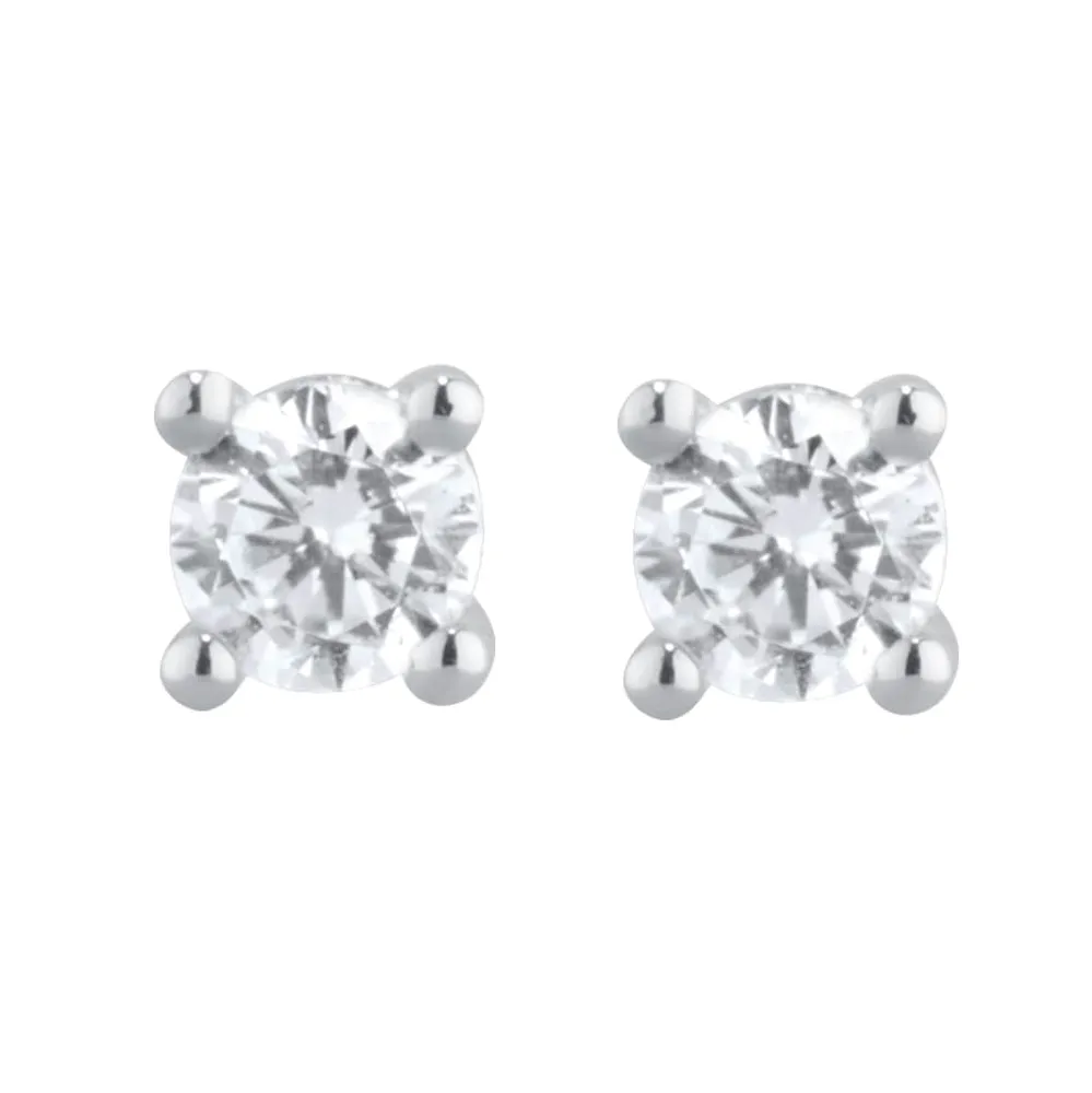 9ct White Gold 0.50cttw Diamond Stud Earrings