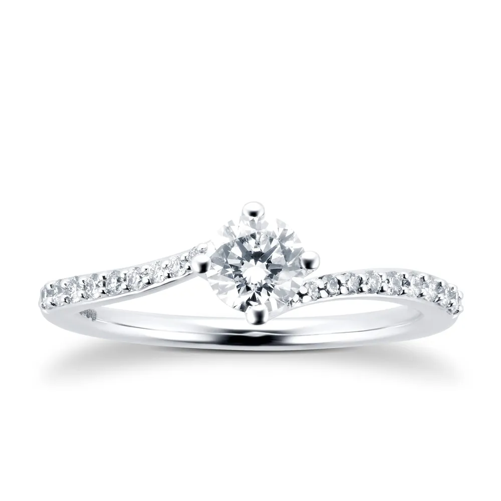 9ct White Gold 0.50cttw Diamond Twist Ring