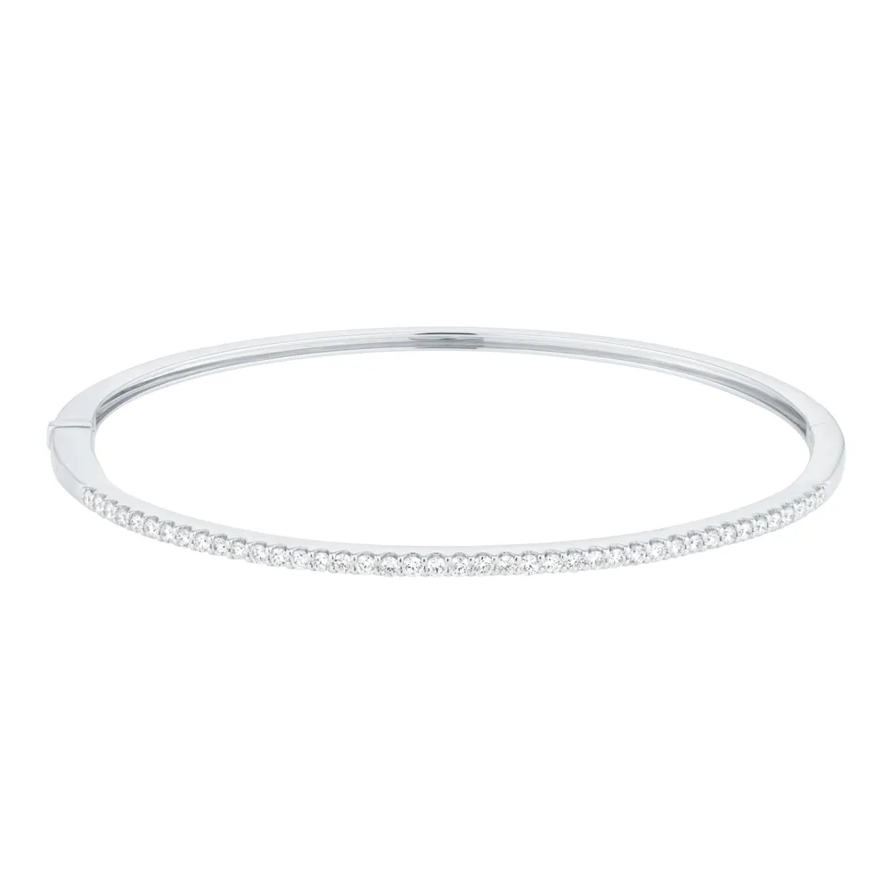 9ct White Gold 0.70cttw Pave Diamond Bangle