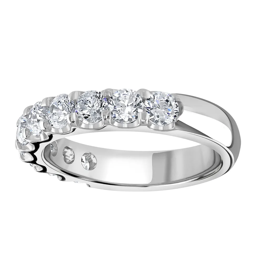 9ct White Gold 1.30 Carat Round Brilliant Cut Claw Set Half Eternity Ring