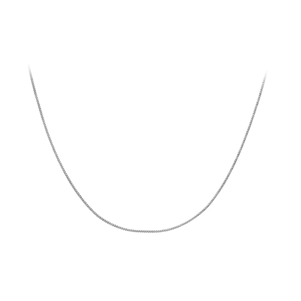 9ct White Gold 18 Inch Diamond Cut Curb Chain 0.6mm Width