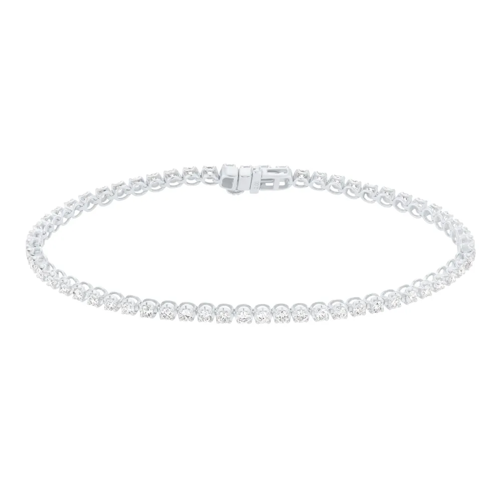 9ct White Gold 2.00cttw Diamond Line Bracelet