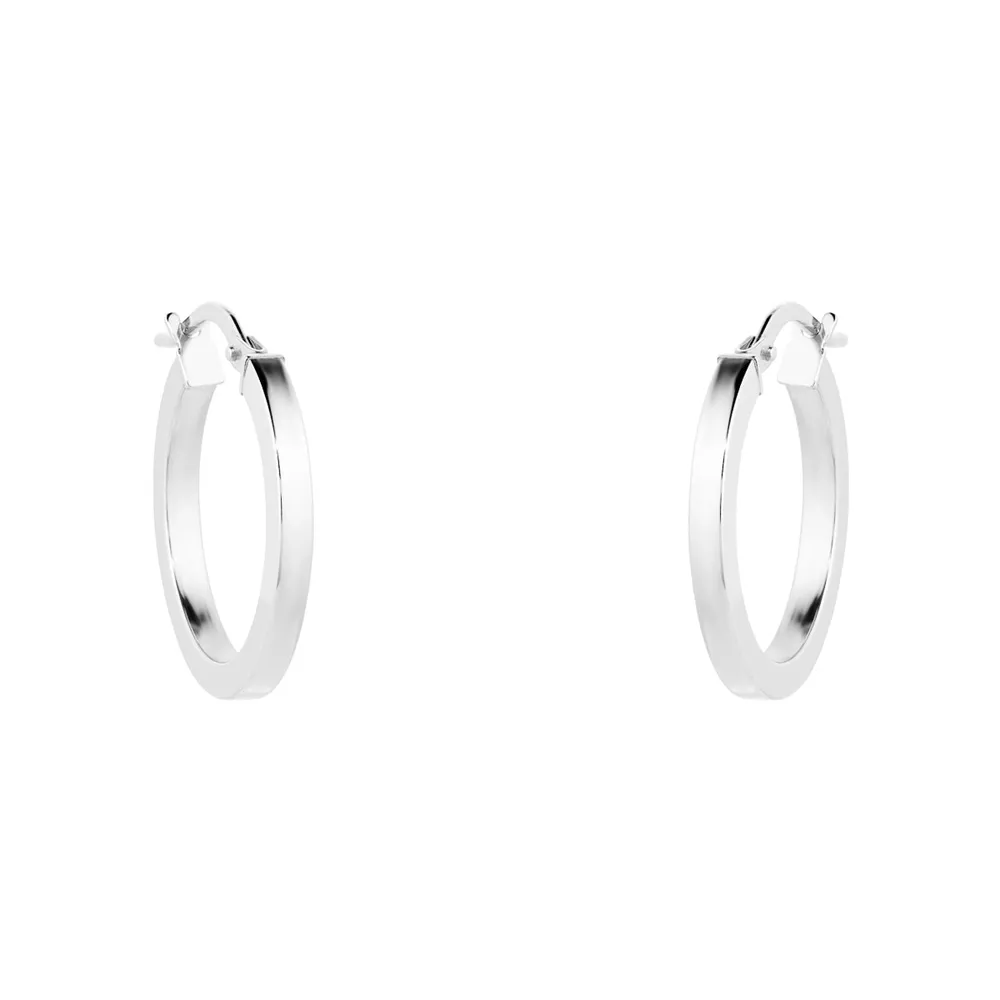 9ct White Gold 20mm Large Hoop Earrings