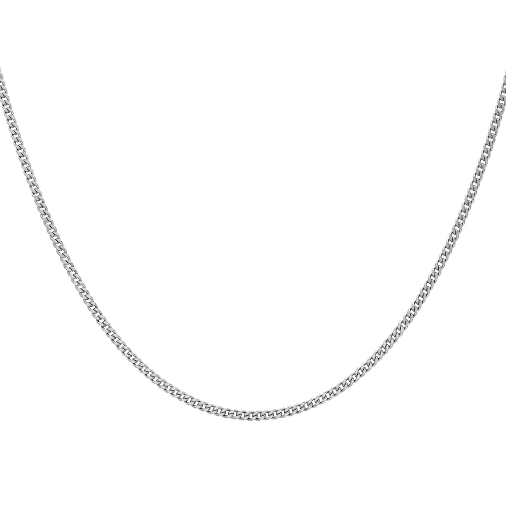9ct White Gold 45-50cm (18-20") Adjustable Curb Chain